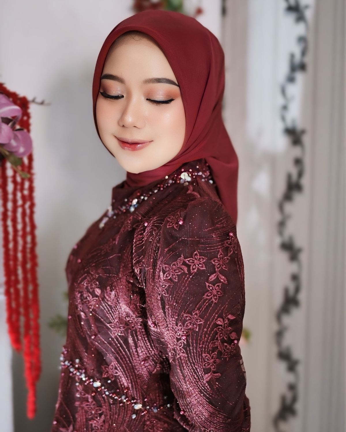 Engagement makeup with a dewy finish